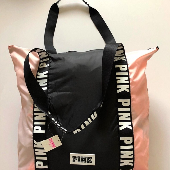 PINK Victoria's Secret Handbags - $ALE ~ VS PINK Zipper Close Tote Pink Euphoria/BLK